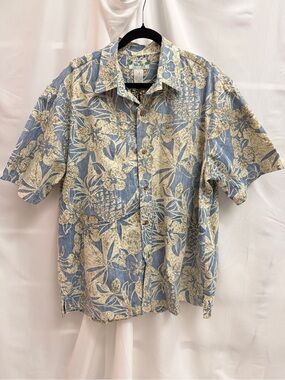 Two Palms Hawaiian Shirt Reverse Cotton Pineapple Tropical Print